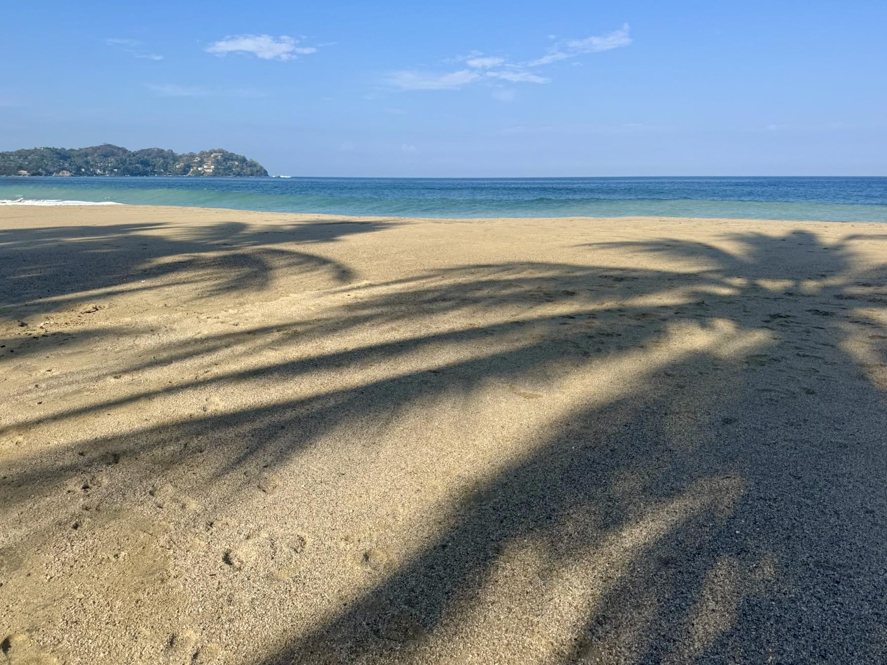 Palm shadows across the sand at Sayulita