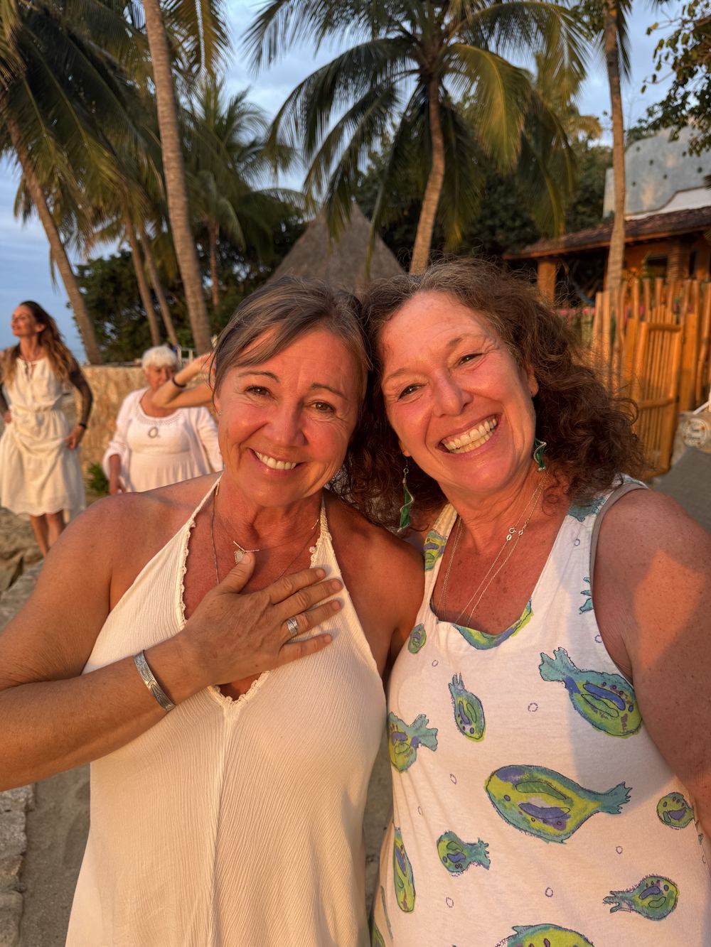 Two women laughing together