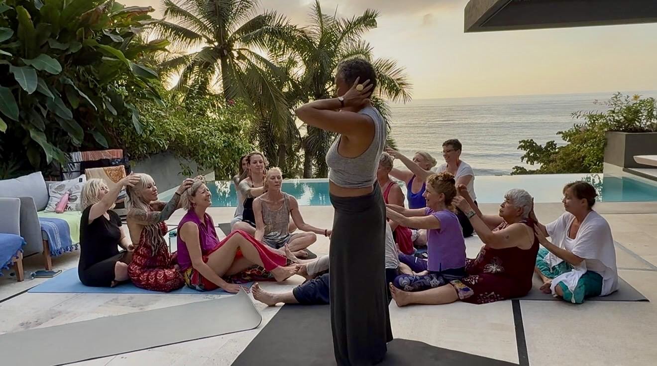 Practice by the pool as the sun goes down